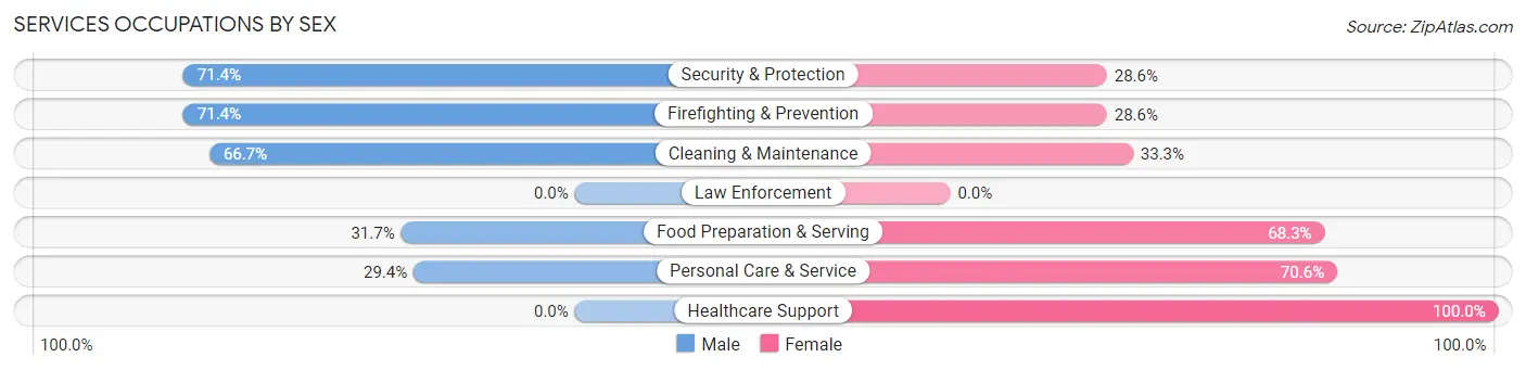 Services Occupations by Sex in Vaughn