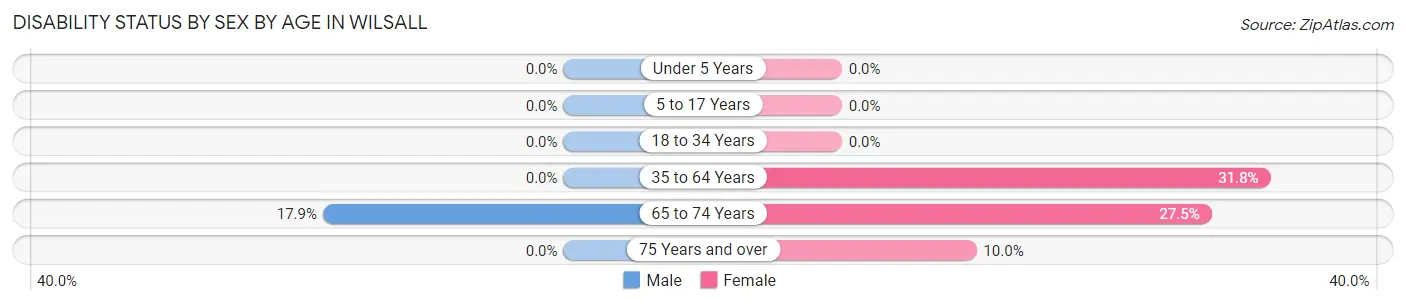 Disability Status by Sex by Age in Wilsall