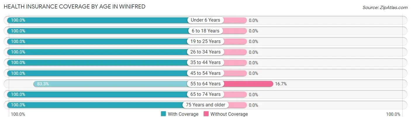 Health Insurance Coverage by Age in Winifred
