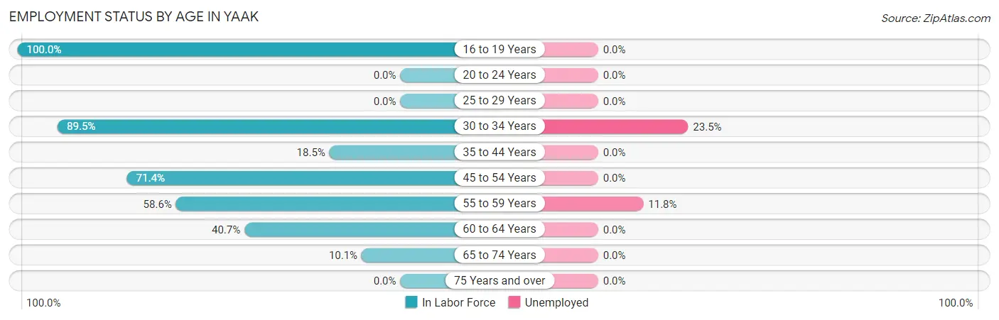 Employment Status by Age in Yaak