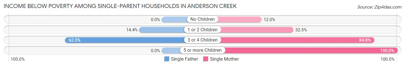 Income Below Poverty Among Single-Parent Households in Anderson Creek