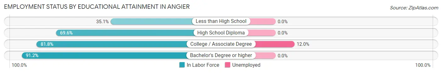 Employment Status by Educational Attainment in Angier