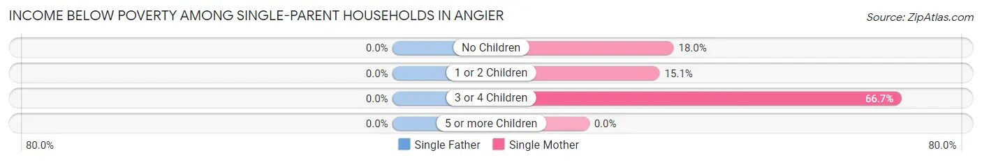 Income Below Poverty Among Single-Parent Households in Angier