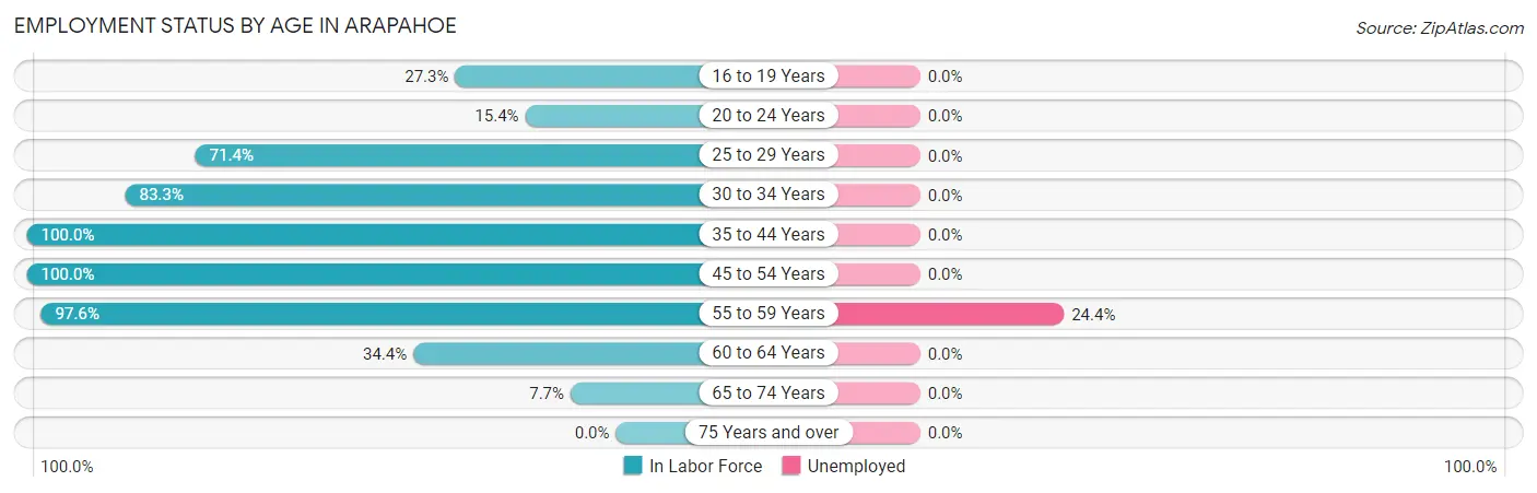 Employment Status by Age in Arapahoe