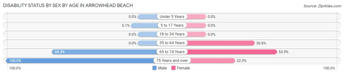 Disability Status by Sex by Age in Arrowhead Beach