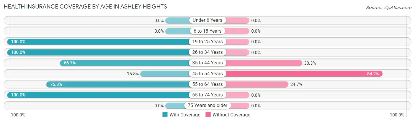 Health Insurance Coverage by Age in Ashley Heights