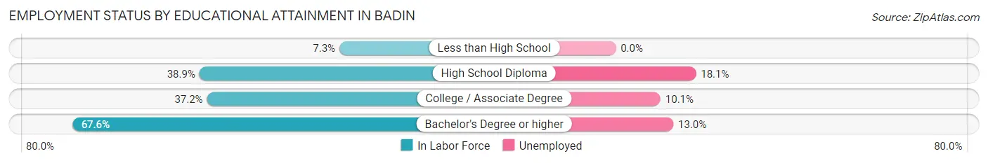 Employment Status by Educational Attainment in Badin