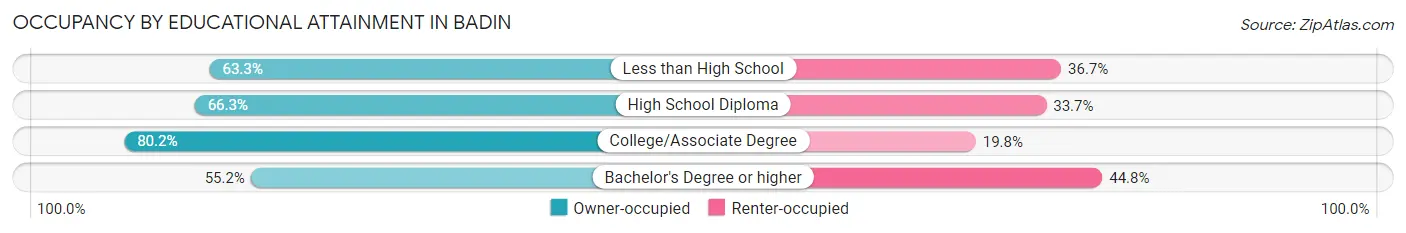 Occupancy by Educational Attainment in Badin