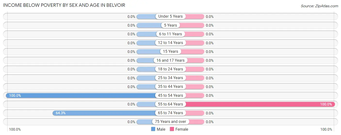 Income Below Poverty by Sex and Age in Belvoir