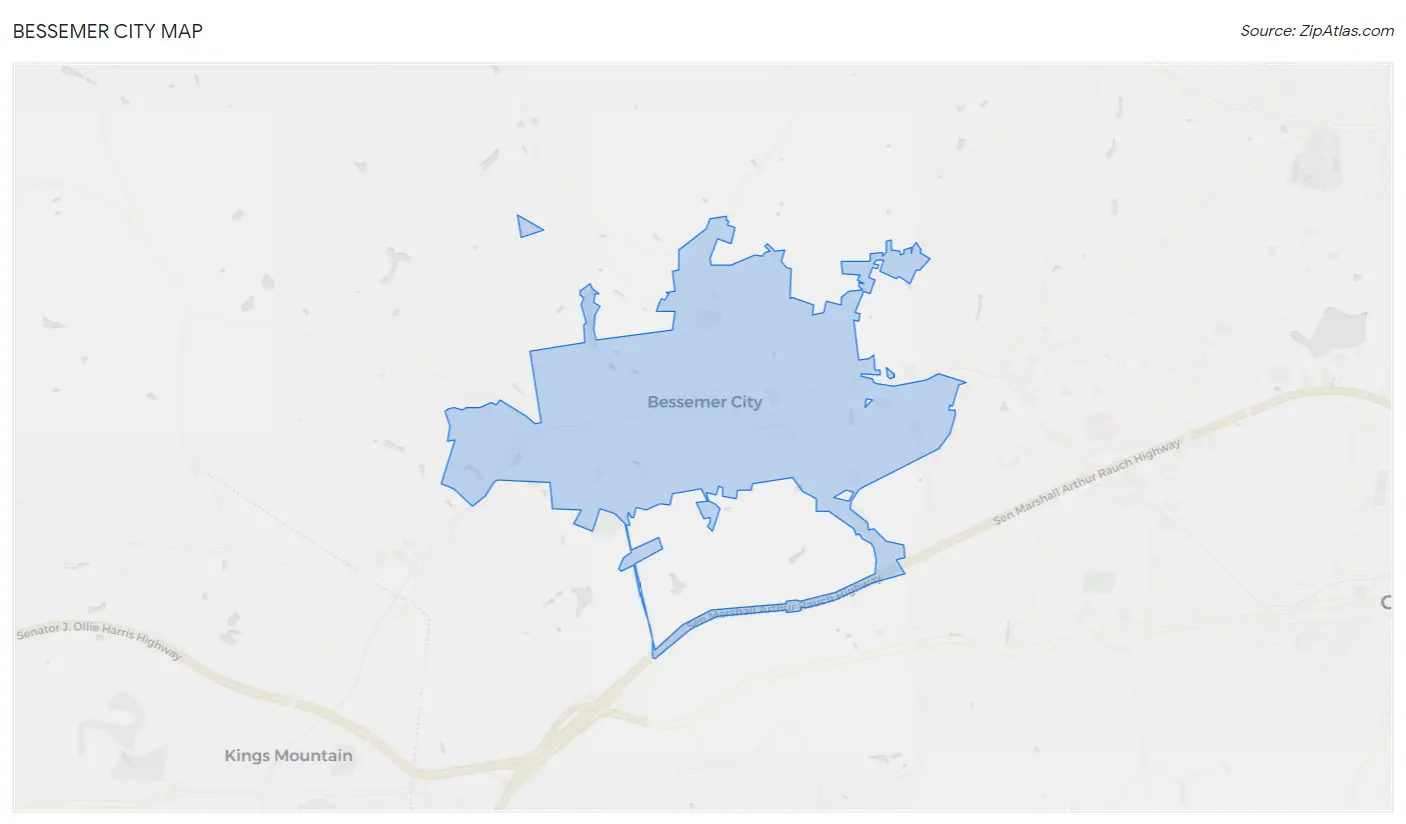 Bessemer City Map