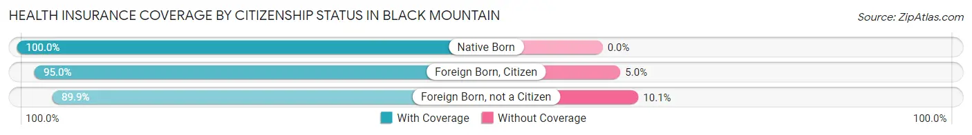 Health Insurance Coverage by Citizenship Status in Black Mountain