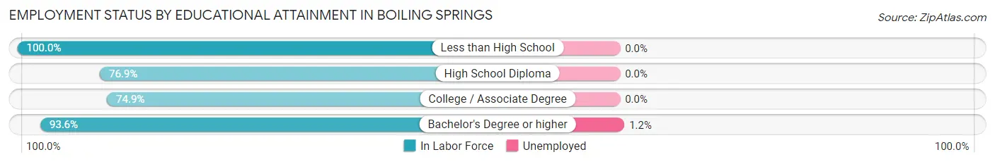 Employment Status by Educational Attainment in Boiling Springs