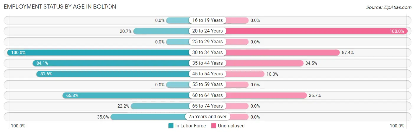 Employment Status by Age in Bolton