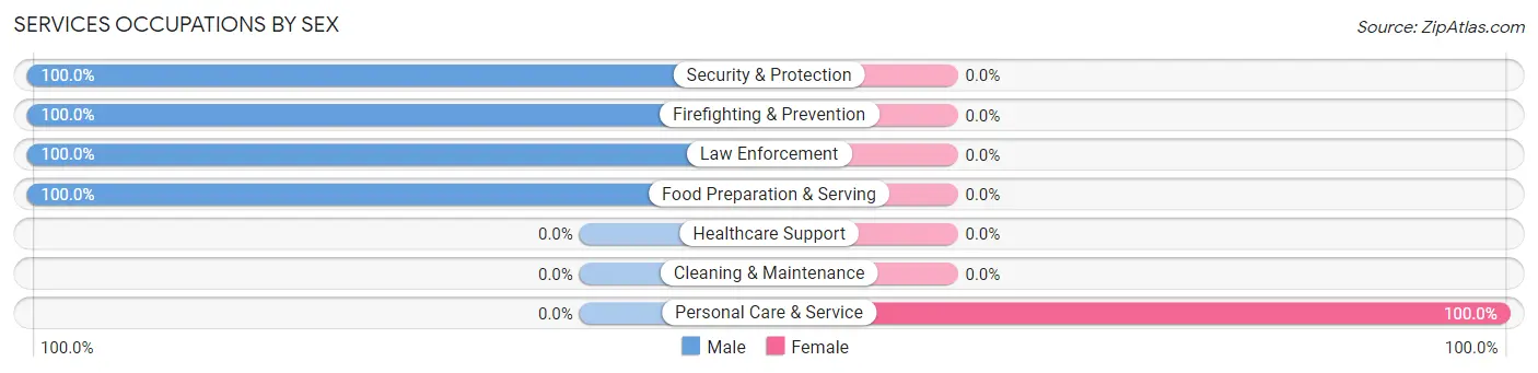 Services Occupations by Sex in Brices Creek