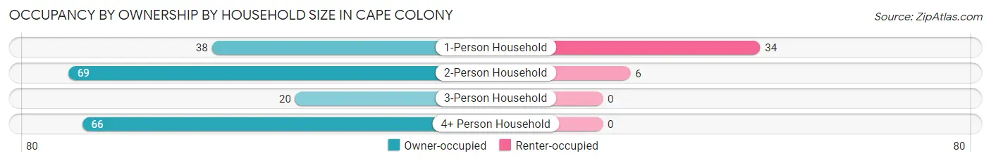 Occupancy by Ownership by Household Size in Cape Colony