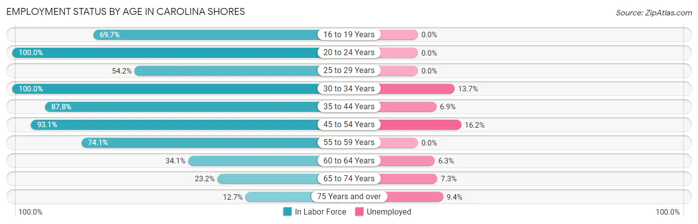 Employment Status by Age in Carolina Shores