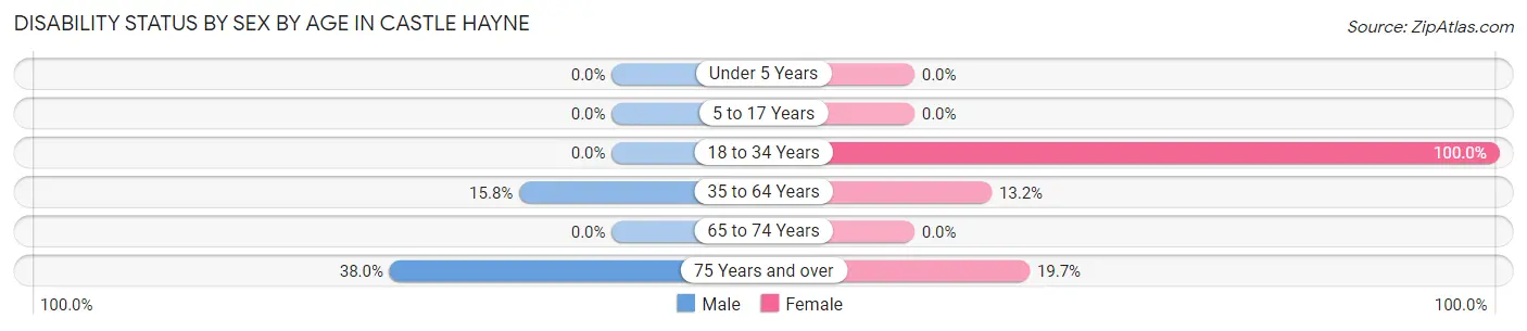 Disability Status by Sex by Age in Castle Hayne