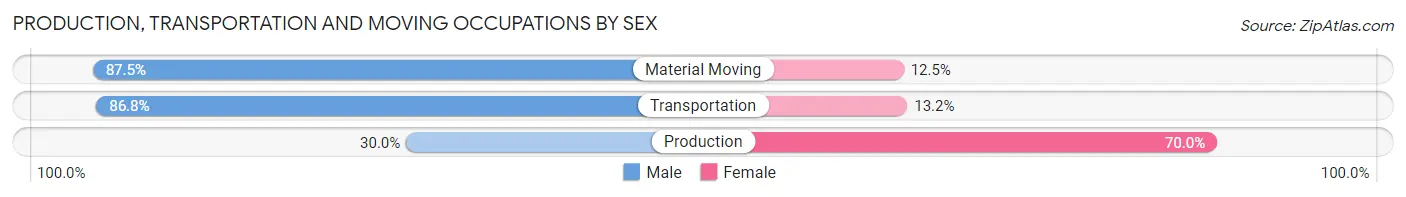 Production, Transportation and Moving Occupations by Sex in Cedar Point