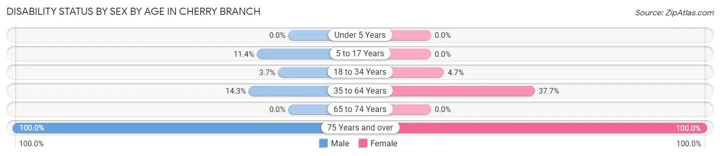 Disability Status by Sex by Age in Cherry Branch