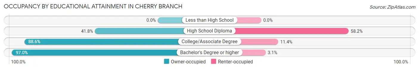Occupancy by Educational Attainment in Cherry Branch
