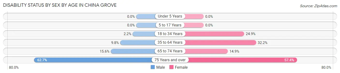 Disability Status by Sex by Age in China Grove