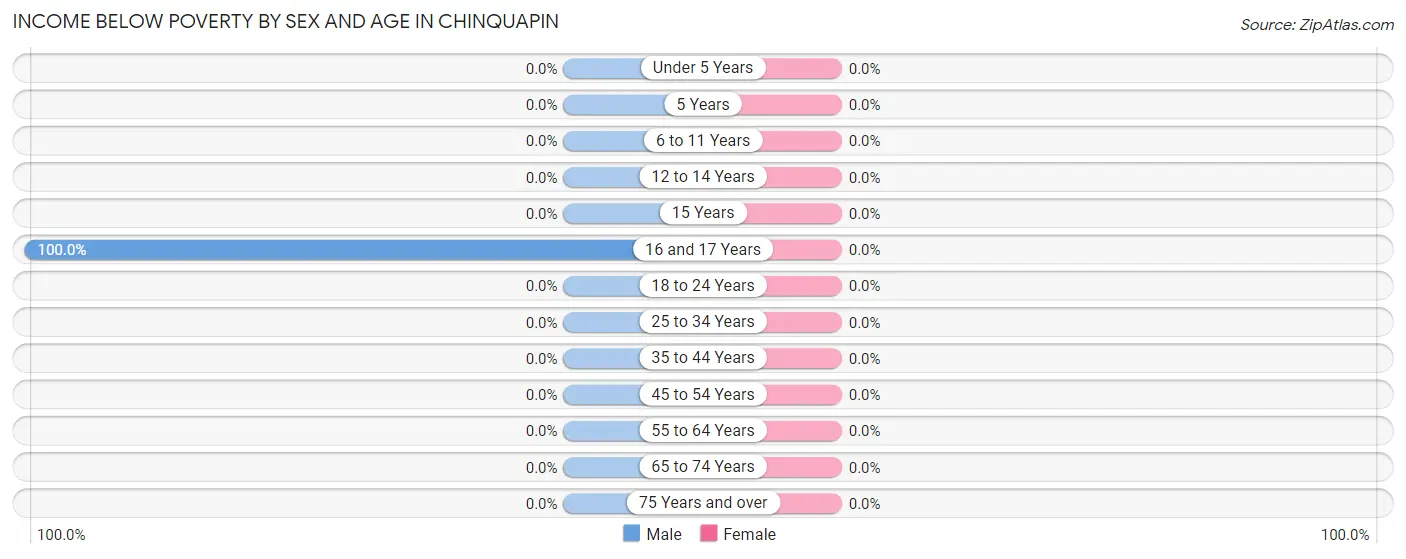 Income Below Poverty by Sex and Age in Chinquapin