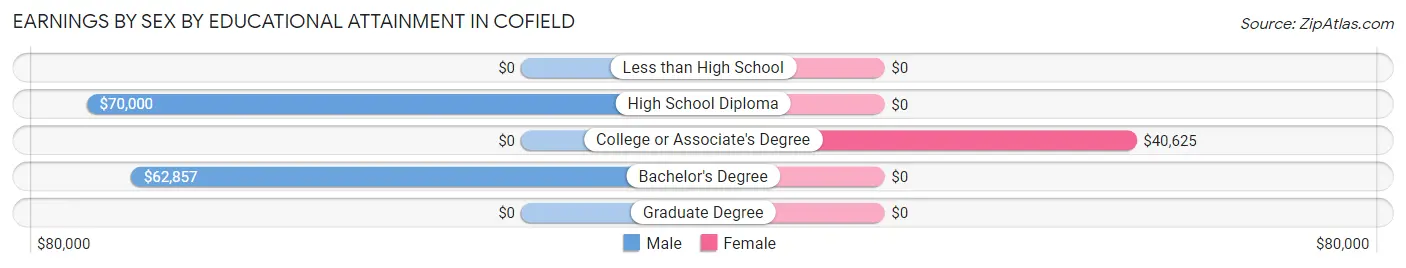Earnings by Sex by Educational Attainment in Cofield