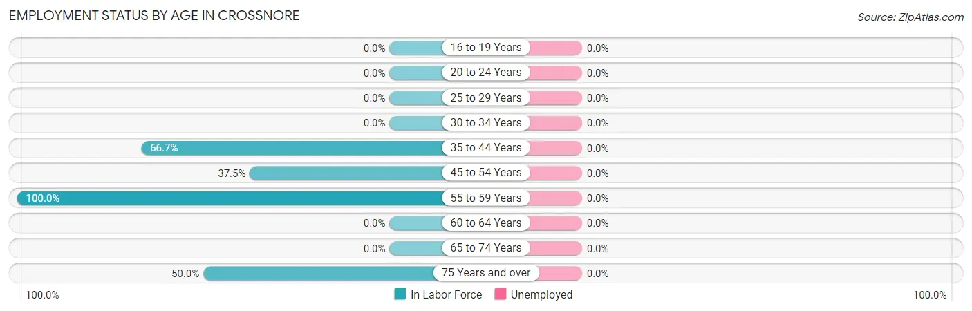 Employment Status by Age in Crossnore