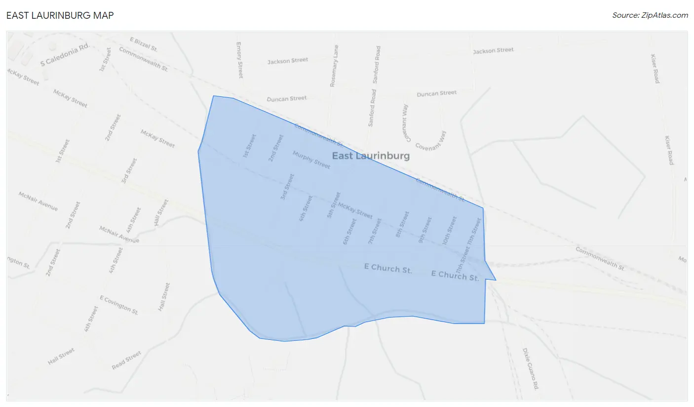 East Laurinburg Map