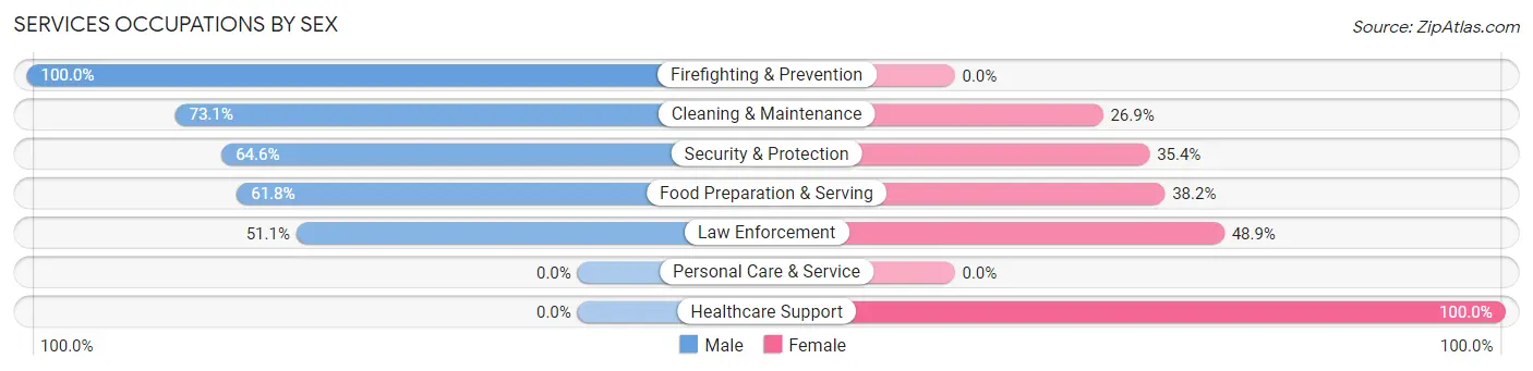Services Occupations by Sex in Enochville