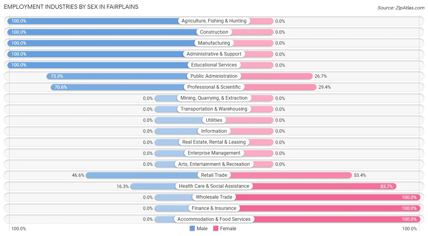 Employment Industries by Sex in Fairplains