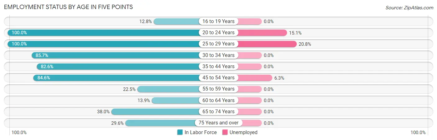 Employment Status by Age in Five Points