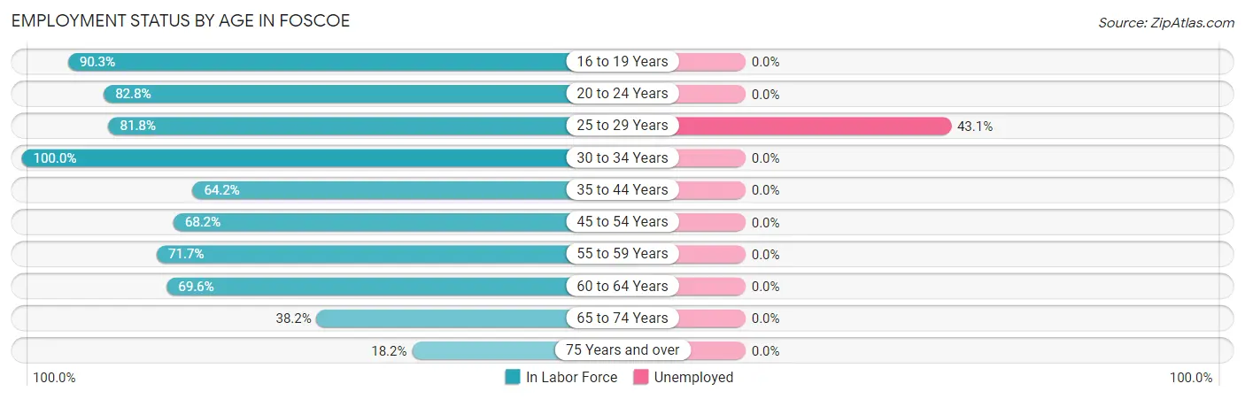 Employment Status by Age in Foscoe