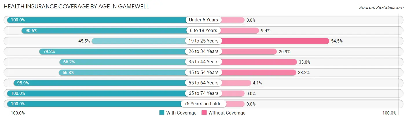 Health Insurance Coverage by Age in Gamewell