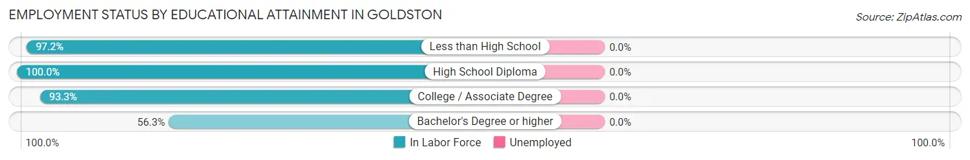 Employment Status by Educational Attainment in Goldston