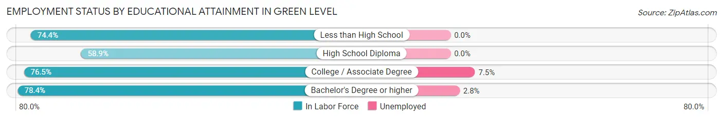 Employment Status by Educational Attainment in Green Level