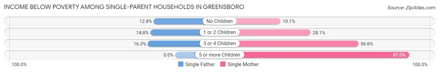 Income Below Poverty Among Single-Parent Households in Greensboro