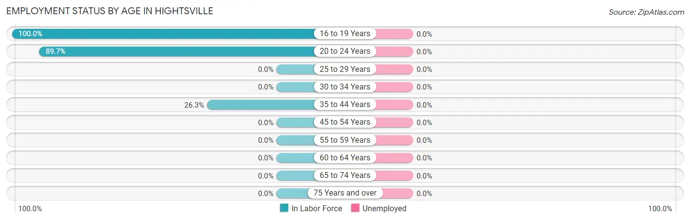 Employment Status by Age in Hightsville