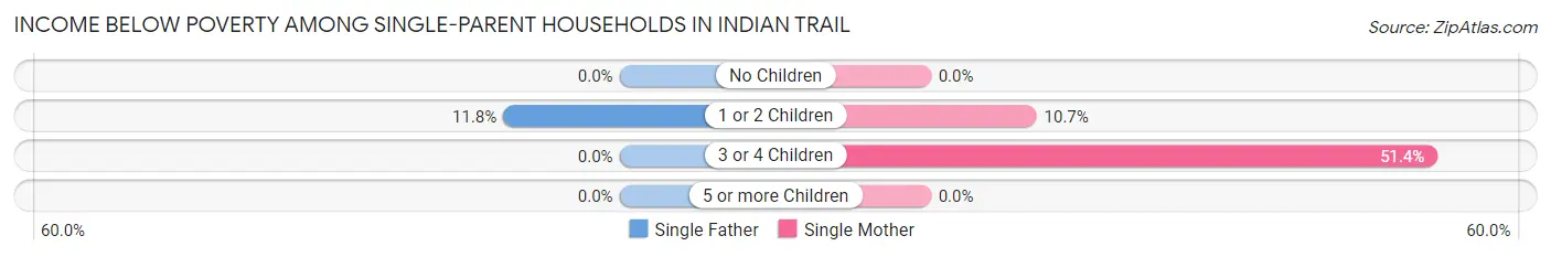 Income Below Poverty Among Single-Parent Households in Indian Trail