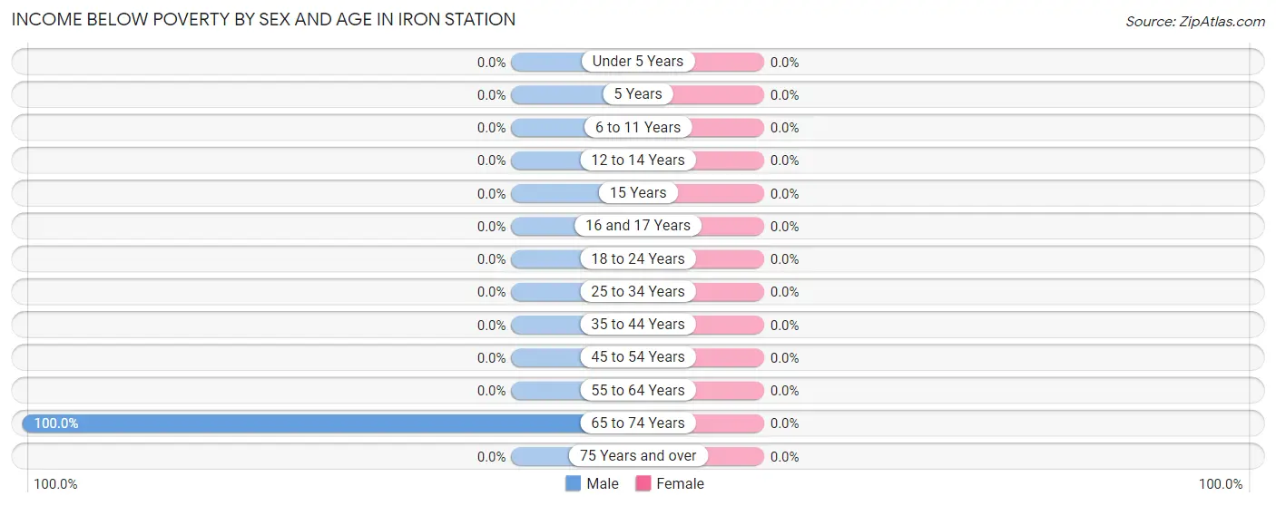 Income Below Poverty by Sex and Age in Iron Station