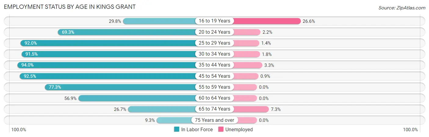 Employment Status by Age in Kings Grant