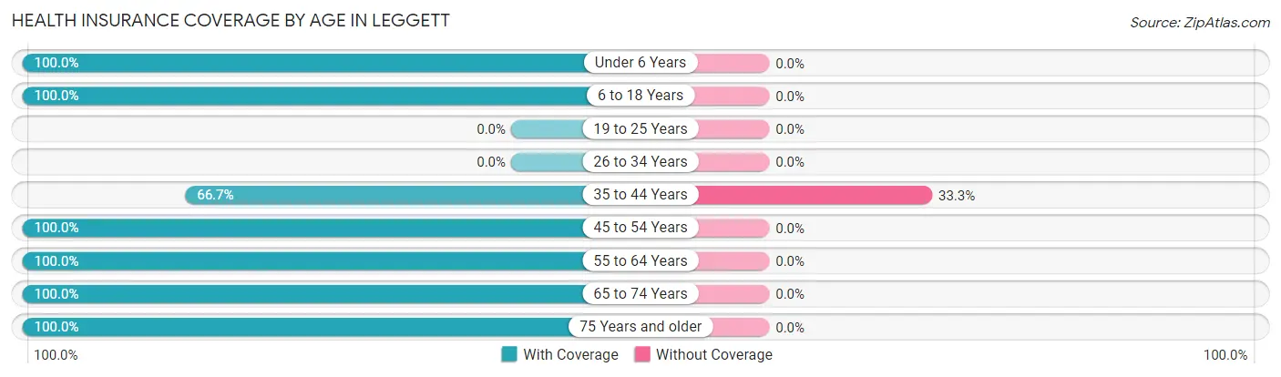 Health Insurance Coverage by Age in Leggett
