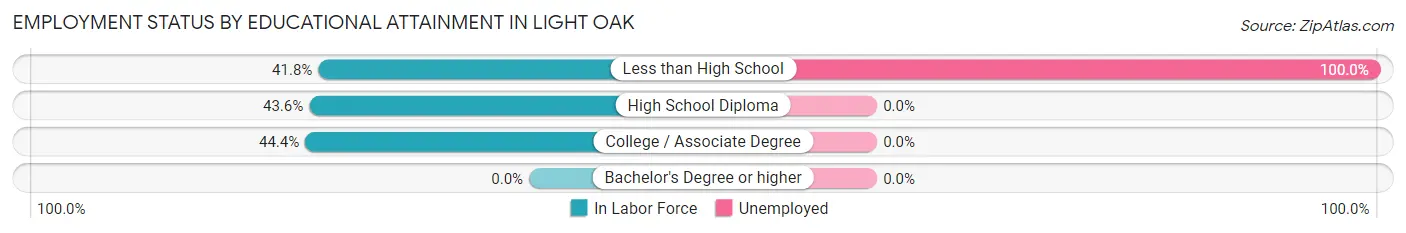 Employment Status by Educational Attainment in Light Oak