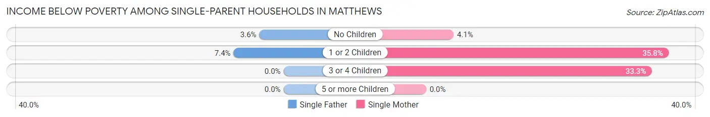 Income Below Poverty Among Single-Parent Households in Matthews