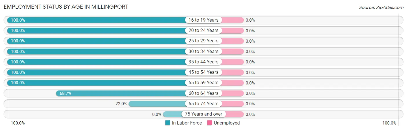Employment Status by Age in Millingport