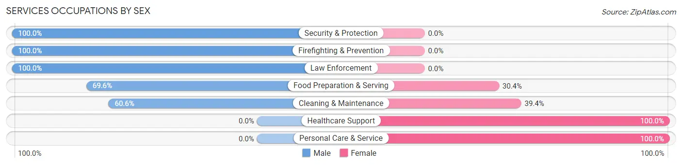 Services Occupations by Sex in Mills River