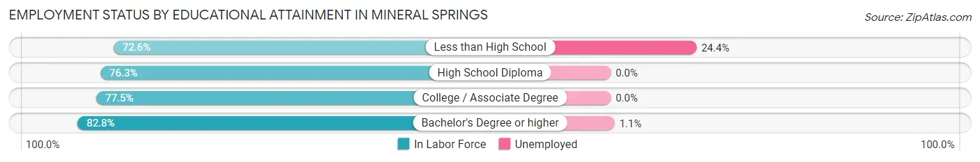 Employment Status by Educational Attainment in Mineral Springs