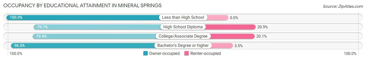 Occupancy by Educational Attainment in Mineral Springs