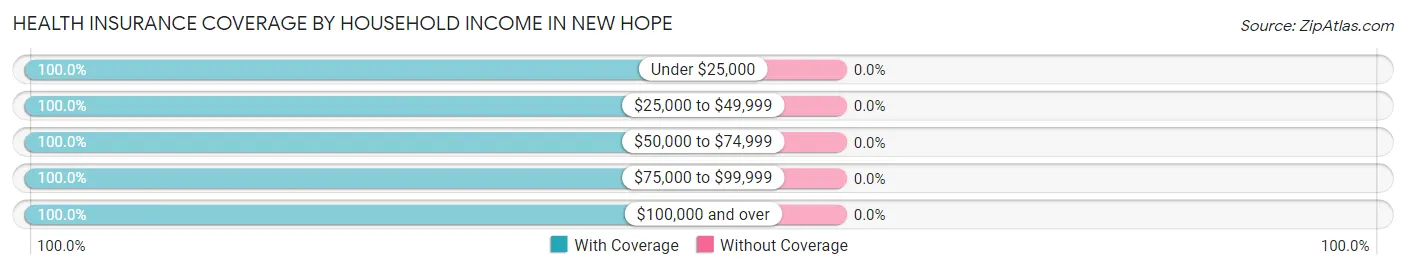 Health Insurance Coverage by Household Income in New Hope