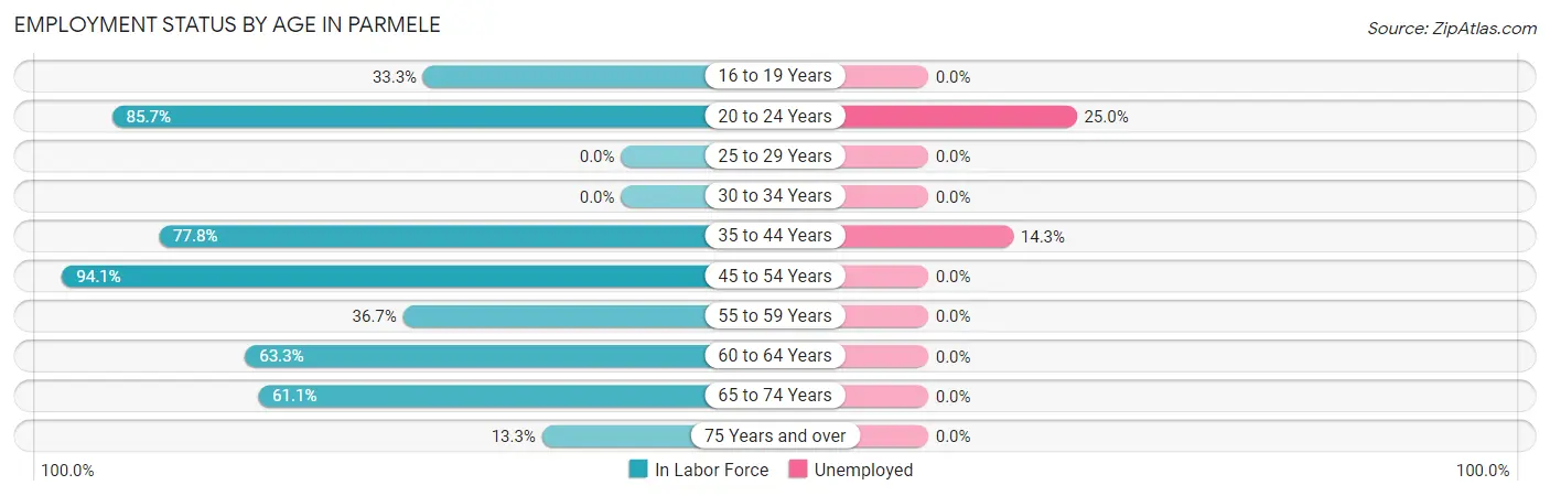 Employment Status by Age in Parmele